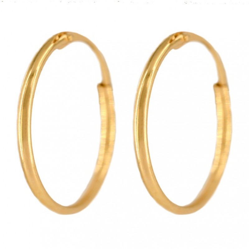 14mm Gold Smooth Hoop Earrings