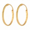 14mm Gold Smooth Hoop Earrings