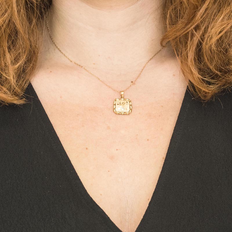 Love Gold Pendant with Zirconite