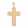 Colgante Cruz de Oro 18k bicolor con Cristo