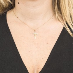 Golden Cross pendant with Christ