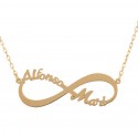 Customizable 18K Gold Necklace Square Infinity