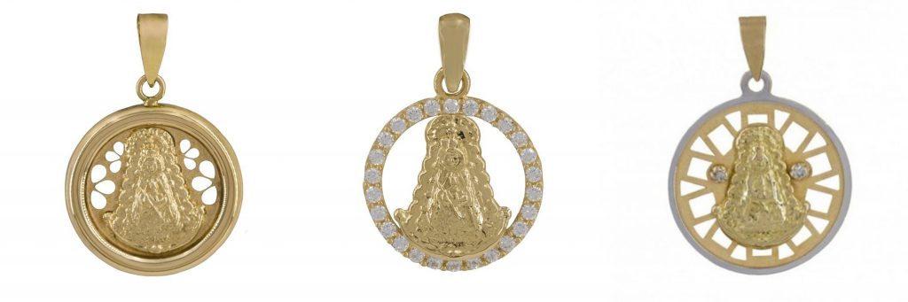 Medallas con forma circular Virgen del Rocío