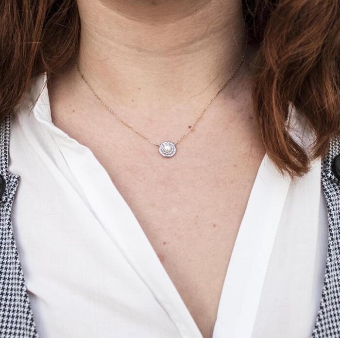 mujeres Longra Collar elegante perlas geométricas nuevos y elegantes Joyas para damas pendientes creativos metal simple redondos 